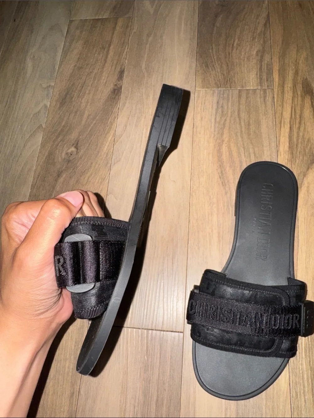 Black Christian Dior Slide Sandals